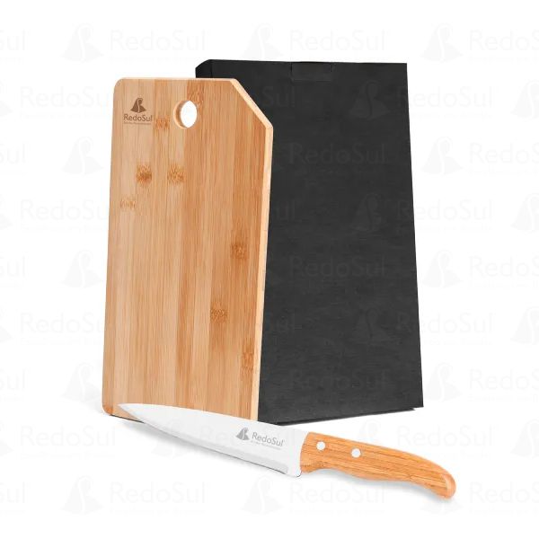 RD 7020073-faca para churrasco personalizada de Bambu 2 Peças